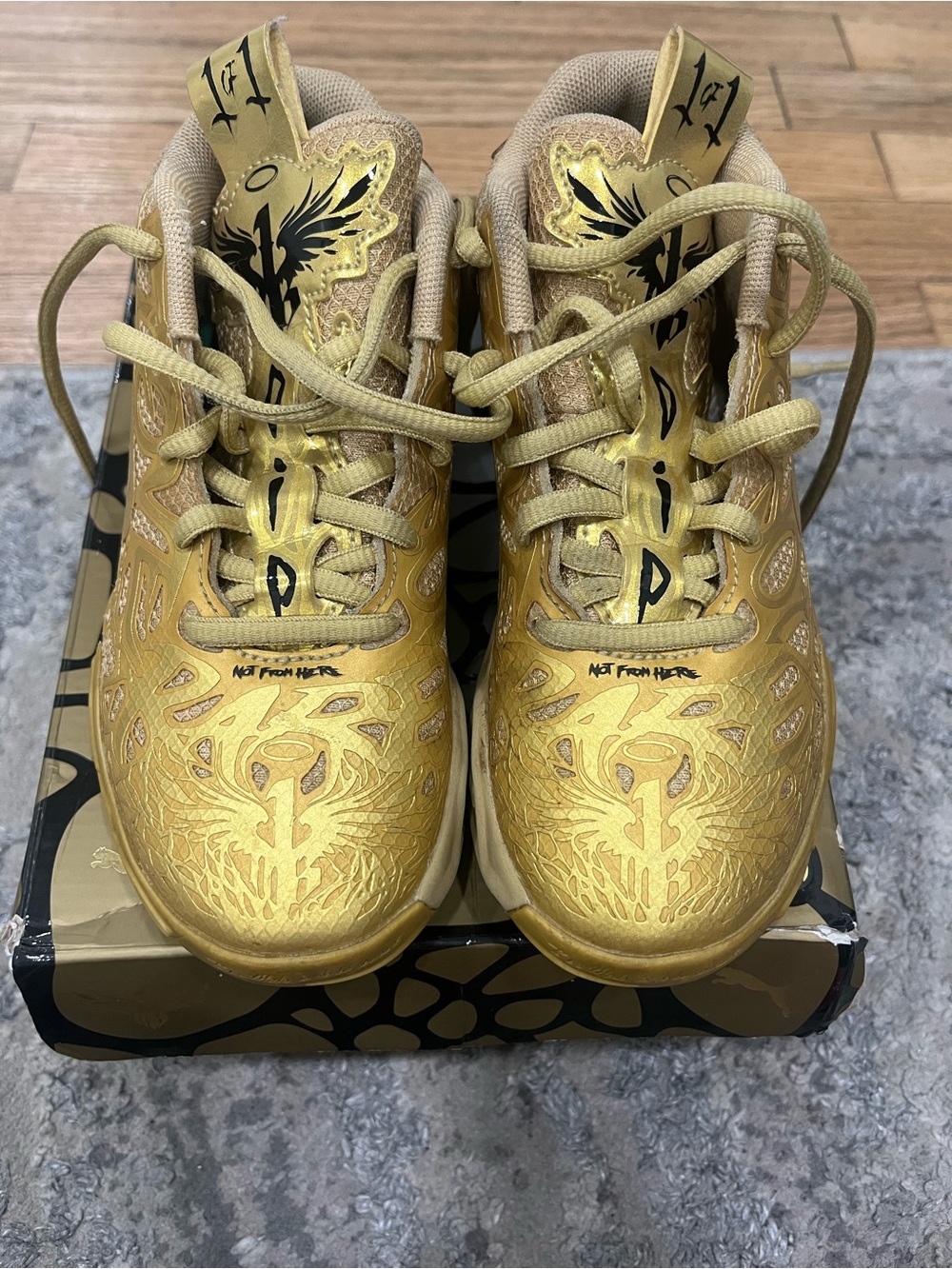 Puma Kids Metallic Gold Athletic Sneakers